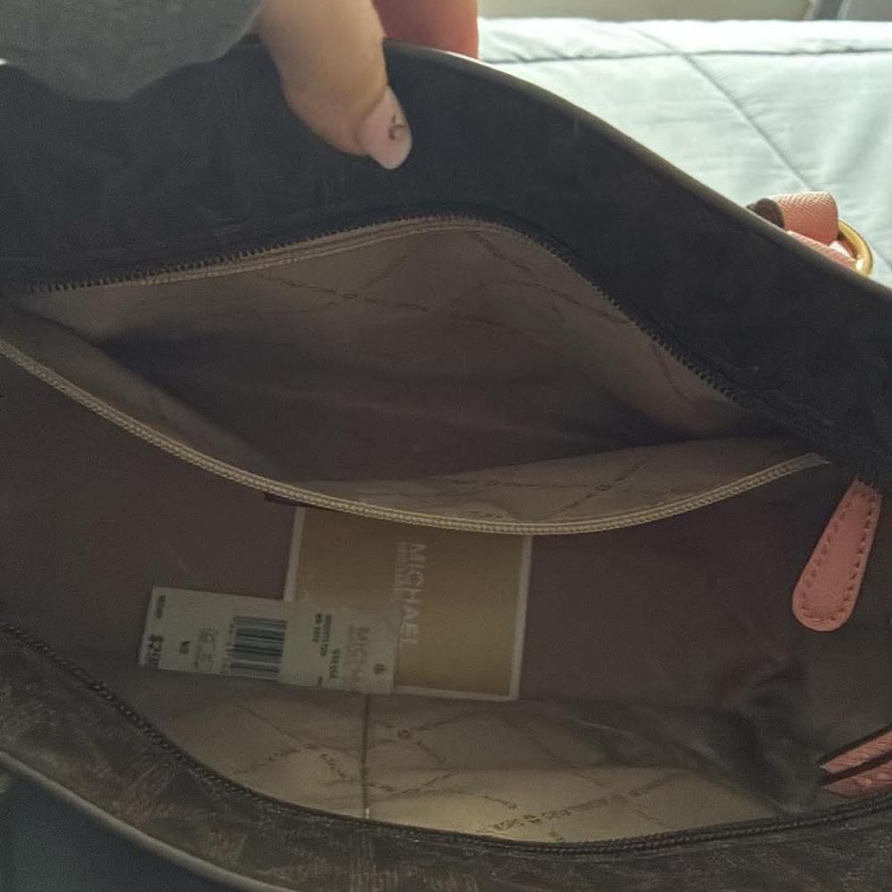 Michael Kors Pink and Brown Tote with Gold Hardware - Picture 2 of 2